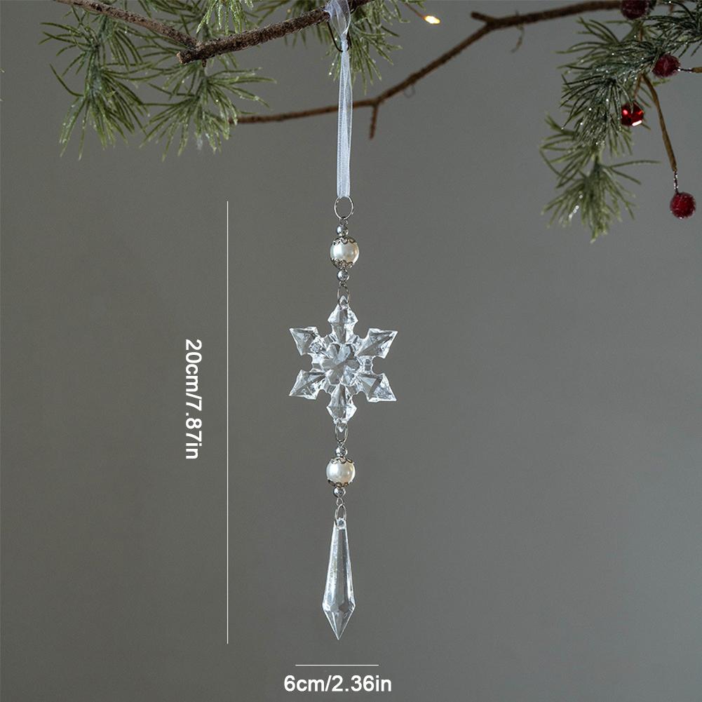 Christmas Tree Decoration Snowflake Water Drop Ornaments Pendant Transparent Acrylic Snowflake Ornament Pendant for Christmas