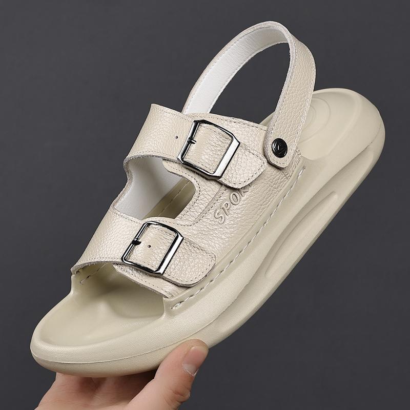 Fashion Open-toe Summer Men's Sandals Casual Leather Mens Beach Shoes Outdoor Male Roman Shoes Quick Dry Wading Aqua Footwear Sandaly