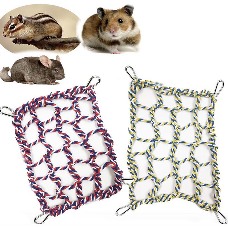 1Pcs Fun Hanging Play Sleep Gear Trending Pet Hammock Net Sturdy Braided Bed For Small Pets Parrots Guinea Pigs