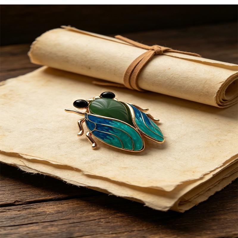 Vintage Cicada Brooch 2024 Trendy Insect Jewelry Pin 1Pc Unisex for Women Men Streetwear Outfit Accessory Small Gift