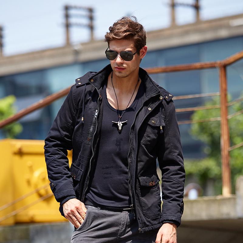 

Winter Men s Clothing, Velvet Warm, Cold-proof and Warm Men s Casual Jacket, Korean Version of Slim-fitting Cotton-padded Clothes for Men XXXXXL чорний