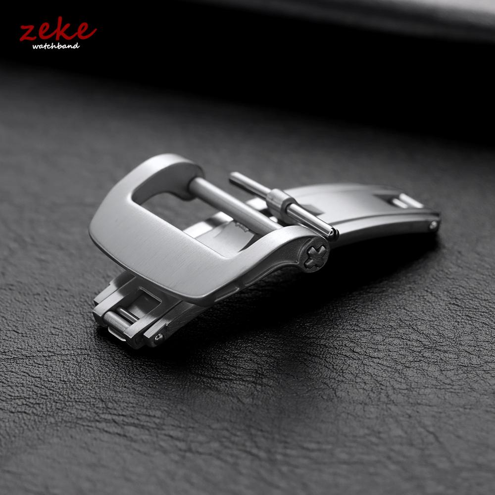 Solid Stainless Steel Double-Press Butterfly Fold Clasp, Silver Matte Watch Band Buckle & Rubber Strap Buckle Watch Accessories