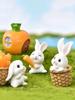 4pcs-Miniature Rabbit Model Mini Bunny Figurine Desktop Garden Landscape Ornament Resin Craft Easter Cute Home Office Decor Supp