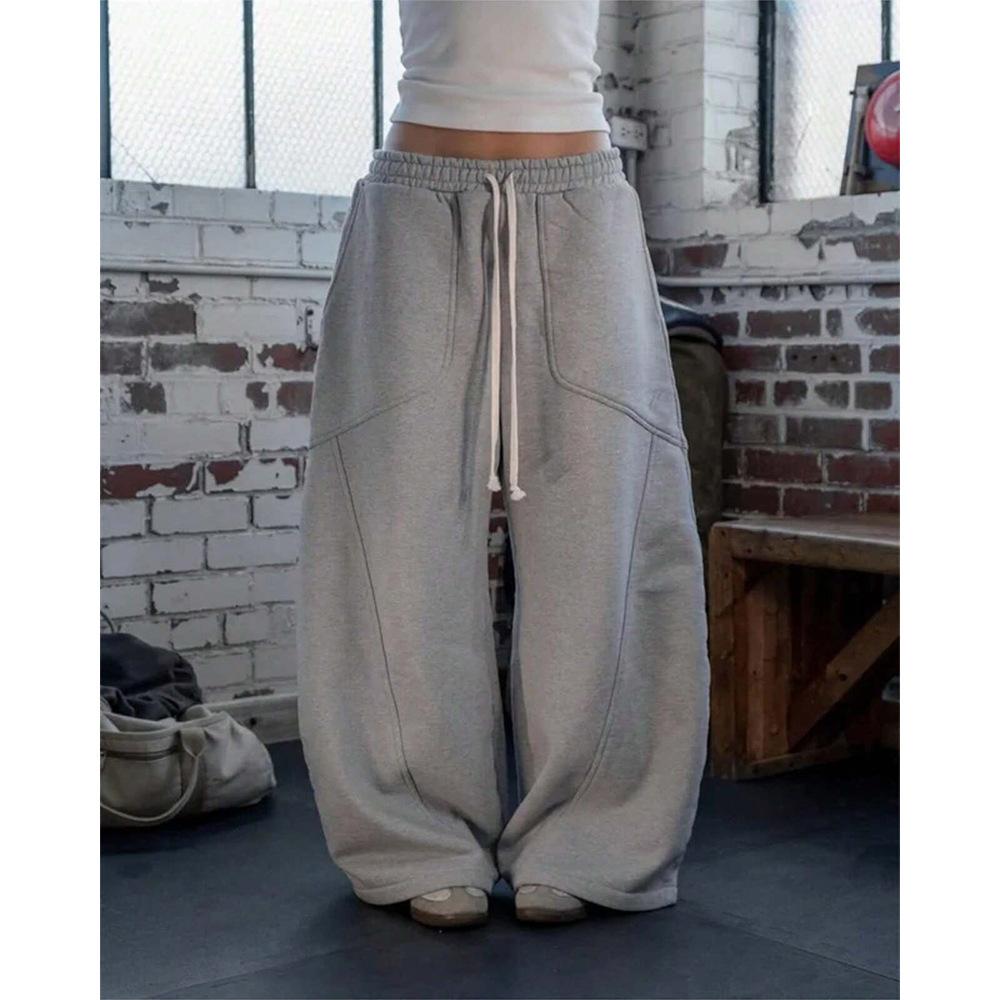 European and American High Street Hip Hop Rap Street Casual Pants Strap Sweatpants Loose Wide Leg Long Pants