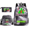 Zaino Inspeakable Set da 3 Pezzi, Zaino Studente di Grande Capacità con Borsa Pranzo e Astuccio, Resistente all'Acqua, Durevole