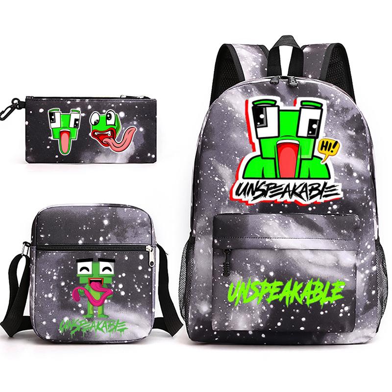 Zaino Inspeakable Set da 3 Pezzi, Zaino Studente di Grande Capacità con Borsa Pranzo e Astuccio, Resistente all'Acqua, Durevole