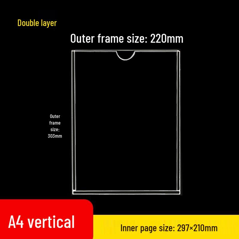 Acrylic A4 Vertical Double-Layer Photo Display Box