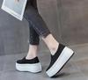 Fashion 2025 Size 34-39 Women Casual Loafers Leopard Flats Shoes Real Leather Platform Summer Slip-On Slouchy Mid Heels Daily