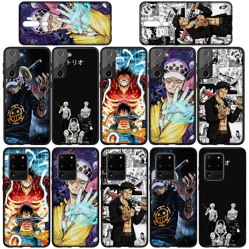 for Samsung Galaxy S25 S24 S23 S22 Ultra FE Plus A17 A37 A57 A56 A55 A06 A16 A15 A36 A26 A35 A05 A25 A54 A34 Case Trafalgar Law Luffy One Piece Anime