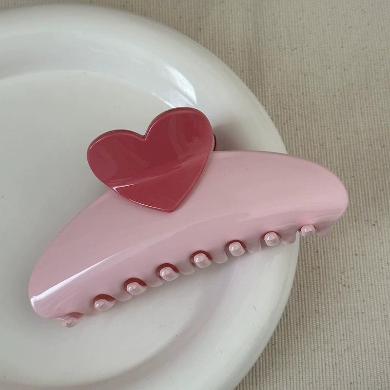 1 Stück Liebe Haarspange Dopaminfarben Serie Haifischklemme für Damen Kopfschmuck Haarkrallen Hochsteckfrisur Haarnadel Geeignet für den täglichen Gebrauch