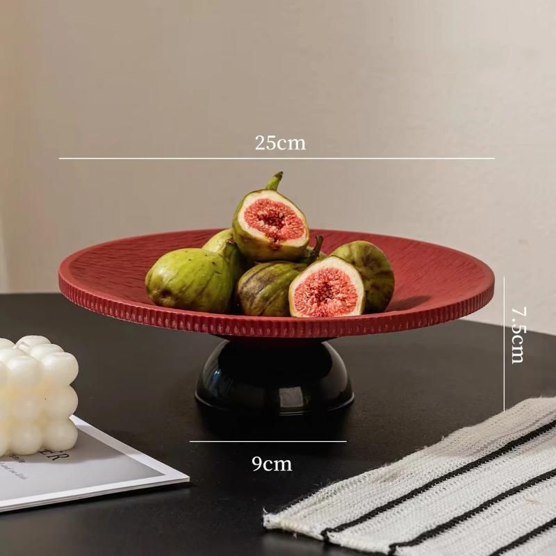 Minimalist Textured Pedestal Fruit Tray Stable Base Elegant Design Perfect For Home Coffee Table Serving Fruits Snacks Desserts