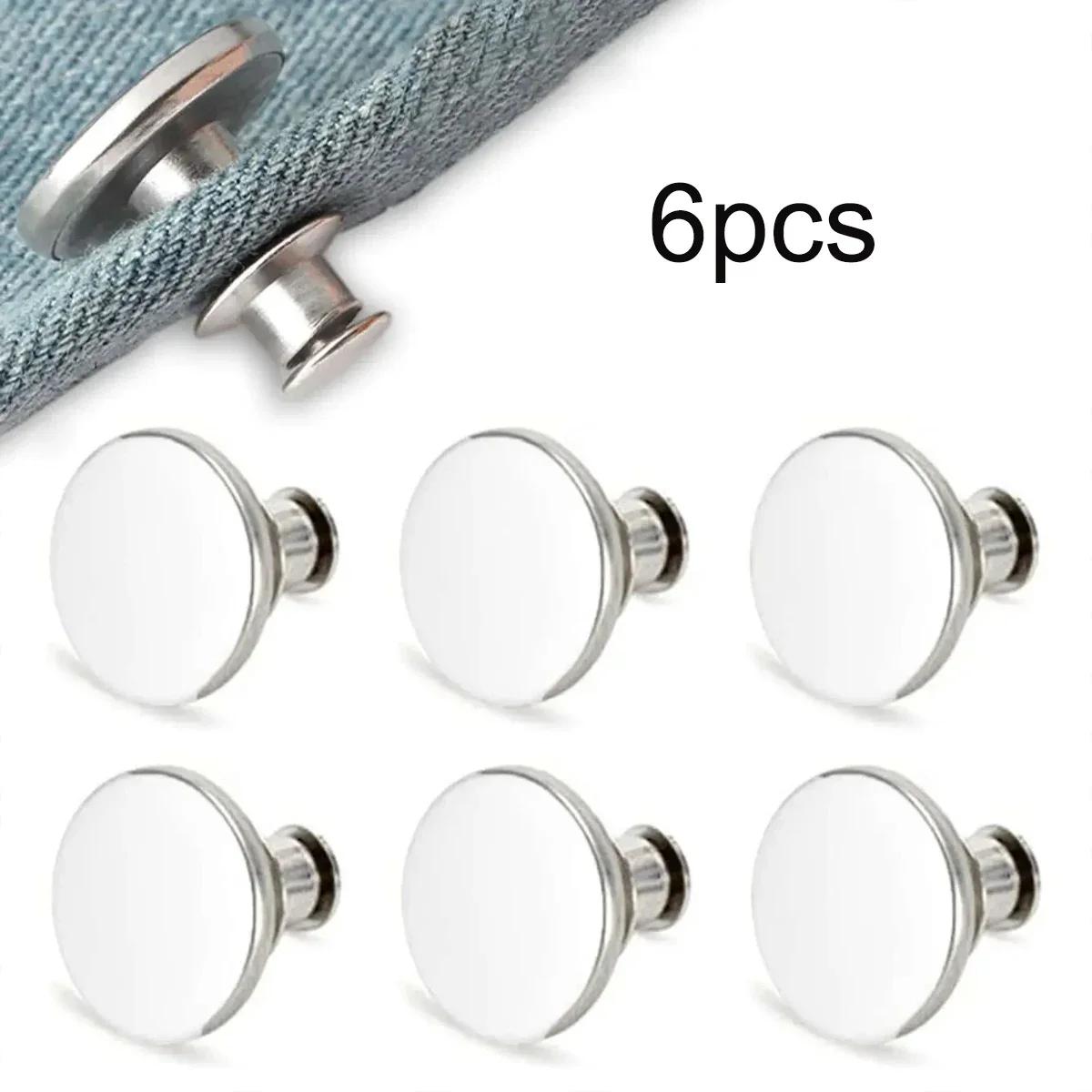

6/12pcs-Button Pins Loose Jeans No Sew Instant Replacement Snap Tack Button Ceryvop Reusable Adjustable Metal Pants Tightener