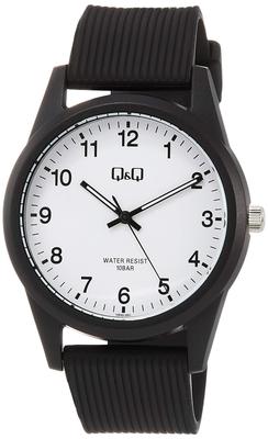 Citizen Analog 10 ATM Wasser Urethan Schwarz Q&Q Armbanduhr, Widerstandsfähig, Armband, VS40-001,