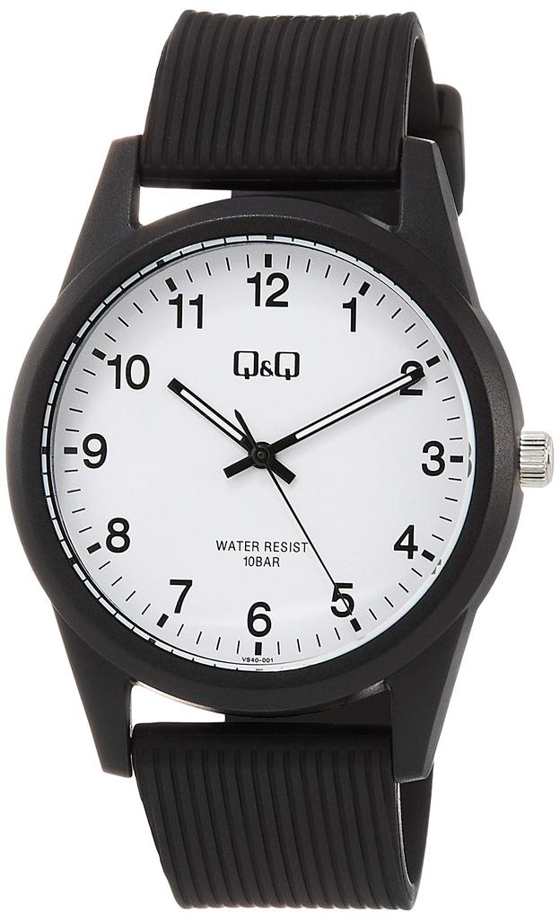 Citizen Analog 10 ATM Water Urethane Black Q&Q Wristwatch, Resistant, Strap, VS40-001,