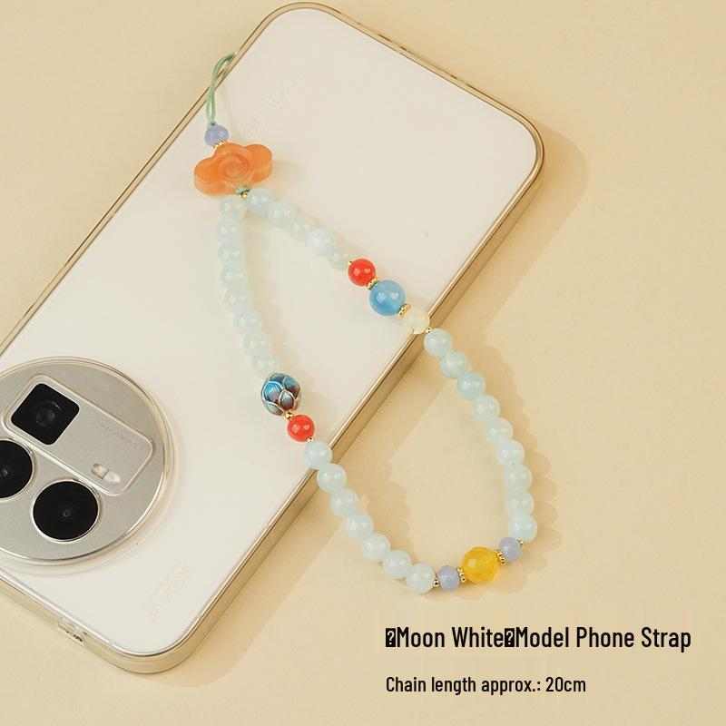 New Chinese Style Jade Beaded Candy Phone Pendant: High-End Anti-Lost Chain