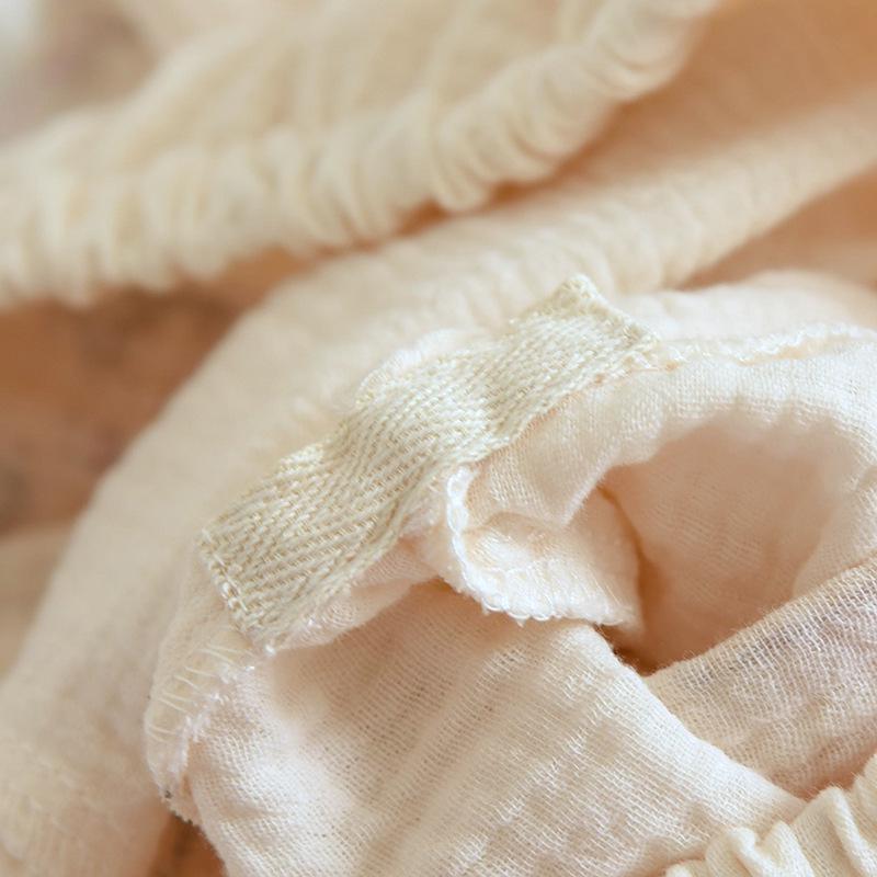 Women's Summer Cotton Crepe Pajama Set with Short Sleeves & Shorts