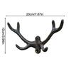 Rustikaler Gusseisen-Geweih-Wandhaken zum Organisieren von Schlüsseln, Hüten, Schals und Kleidung, stabiles und stilvolles Wohnaccessoire