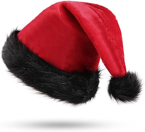 1pc Plush Christmas Hat, Christmas Party Hat, Men's and Women's Christmas New Year Party, Christmas Party Decorative Hat
