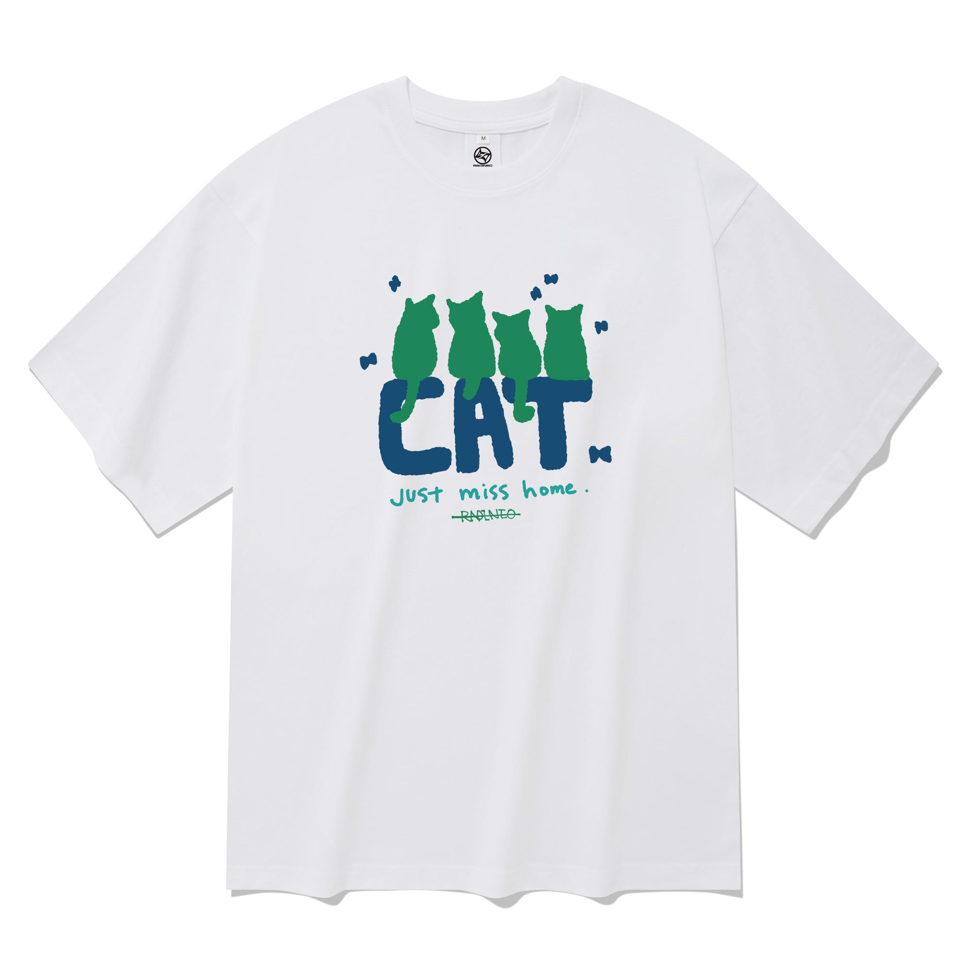 Radineo Cat Short Sleeve T-Shirt White White (White)/L