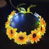 Bohemian Sunflower Headband Glowing Flower Hairband Hair Decorations Crown Garland Headband Women Wedding Headpieces