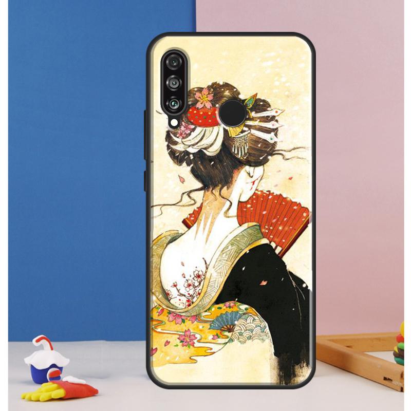 Japanese Geisha Case For Huawei Nova Y70 Y60 Y90 Y61 Y91 Y72 Y73 12s 12i 11i 8i 9 10 SE P30 P40 Lite P60 Pro