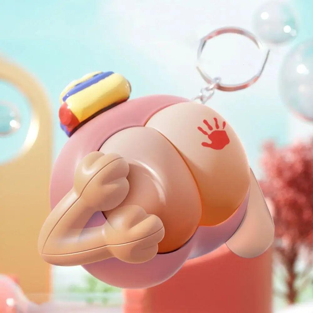 Emit Light Vocal Buttocks Toy Cartoon Fidget Keychain Toys Funny Spanking Keychain  Backpack Decor