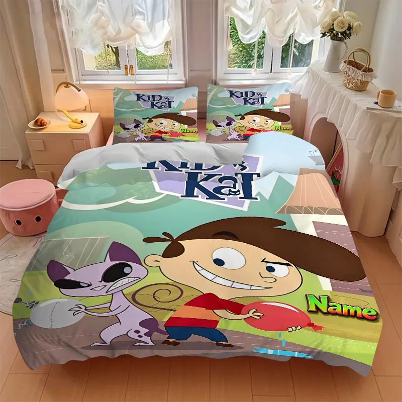 Custom Name Water Gun Balloon Battle Print 3Pcs Bedding Set Duvet Cover With 2 Bedro Pillowcase Home Birthday Gift