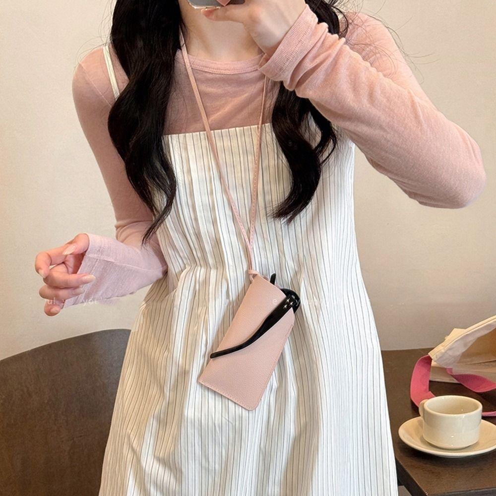 Hanging Neck PU Leather Glasses Bag Sunglasses Pouch Sunglasses Eyeglass Bag Male