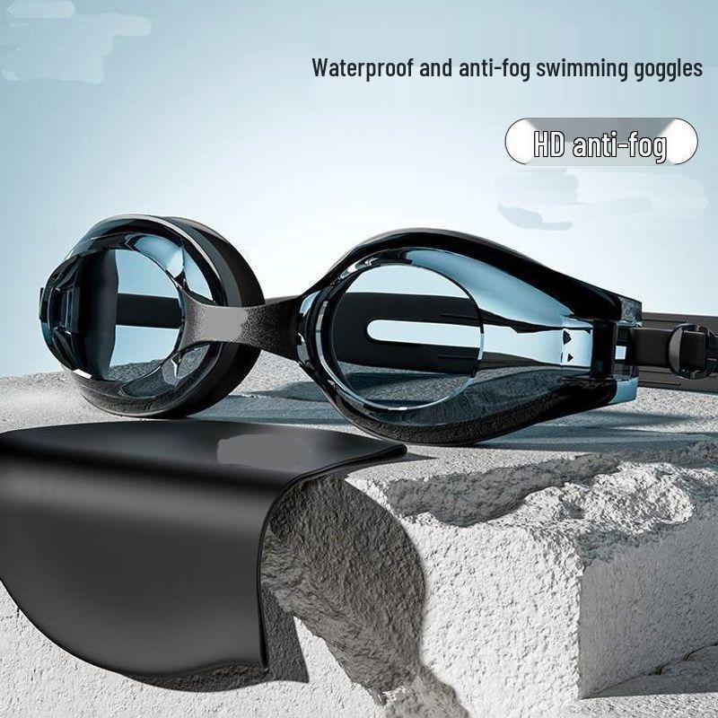 HD Myopia Swimming Goggles Set: Waterproof, Anti-Fog Goggles & Cap for Men and Women