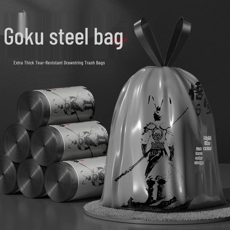 

Wukong Tear-Free Drawstring Trash Bags: Thick, Durable Disposable Plastic for Household Use 45x50cm