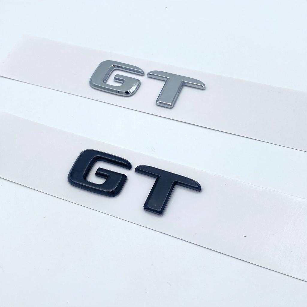 HXBQK1 3D Flat Letters ABS Emblem GT GTC V8biturbo for Mercedes Benz AMG Car Trunk Lid Nameplate Badge Logo Sticker Chrome Glossy Black
