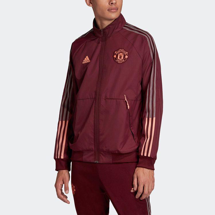 Adidas Manchester United Jackets Men's Fuchsia Lapel Moderate Other FR3865