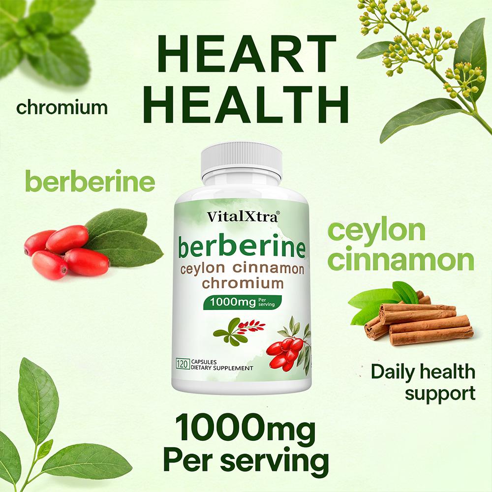 Berberine Hydrochloride and Ceylon Cinnamon 1000 Mg 120 Capsules