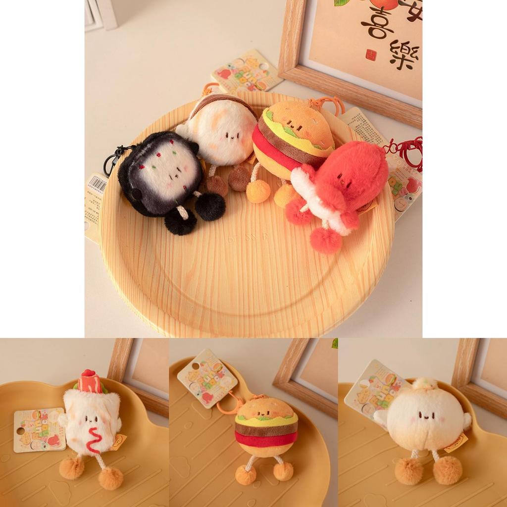 Cute Food Plush Toy Set With Hamburger Pancake Roujiamo Stuffed Animal Gift For Kids