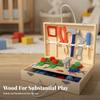 Wooden Toolbox Toy Educational Tool Box with Tools Learning for Toddlers
