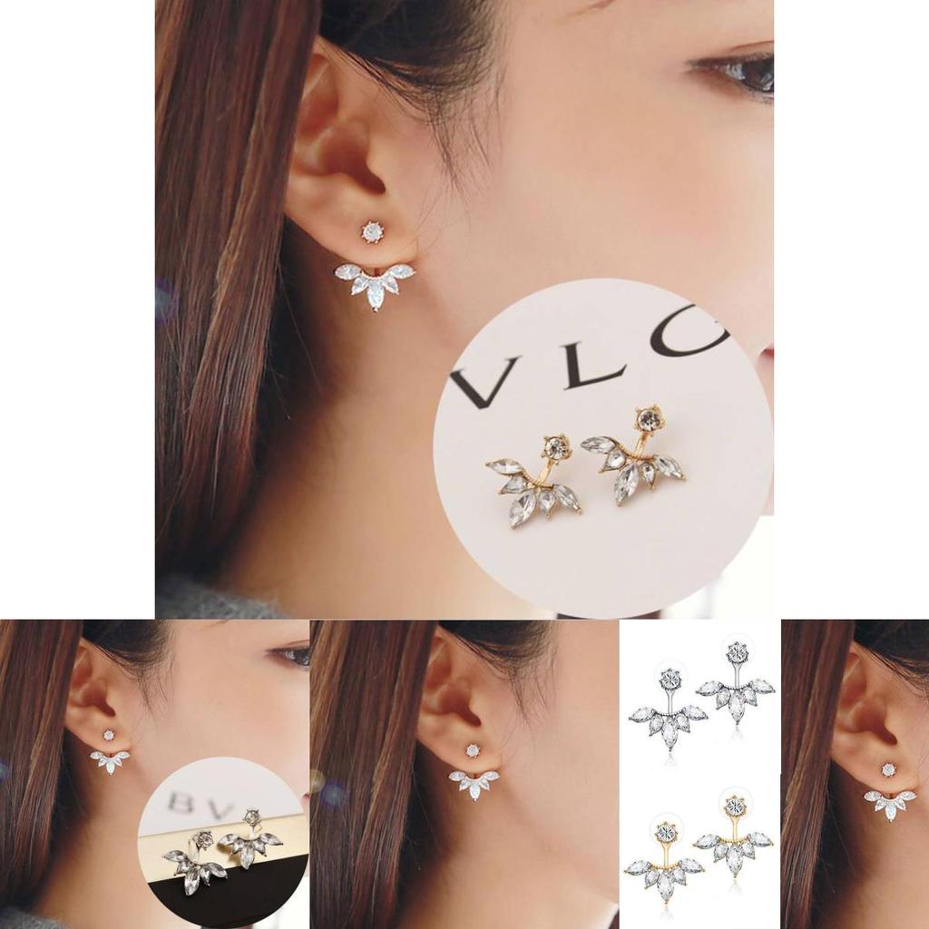 Elegant Korean Style Daisy Flower Stud Earrings With Zircon Stone For Women