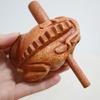 Thailand Traditional Craft Wooden Lucky Frog Croaking Musical Instrument Home Office Wooden Frog Home Decoration Fortune Symbol