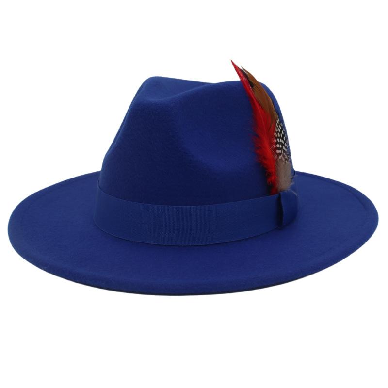 Wind Jazz Hat Square Ribbon Top Hat Gentleman Lady Woolen Hat Felt Hat Hat