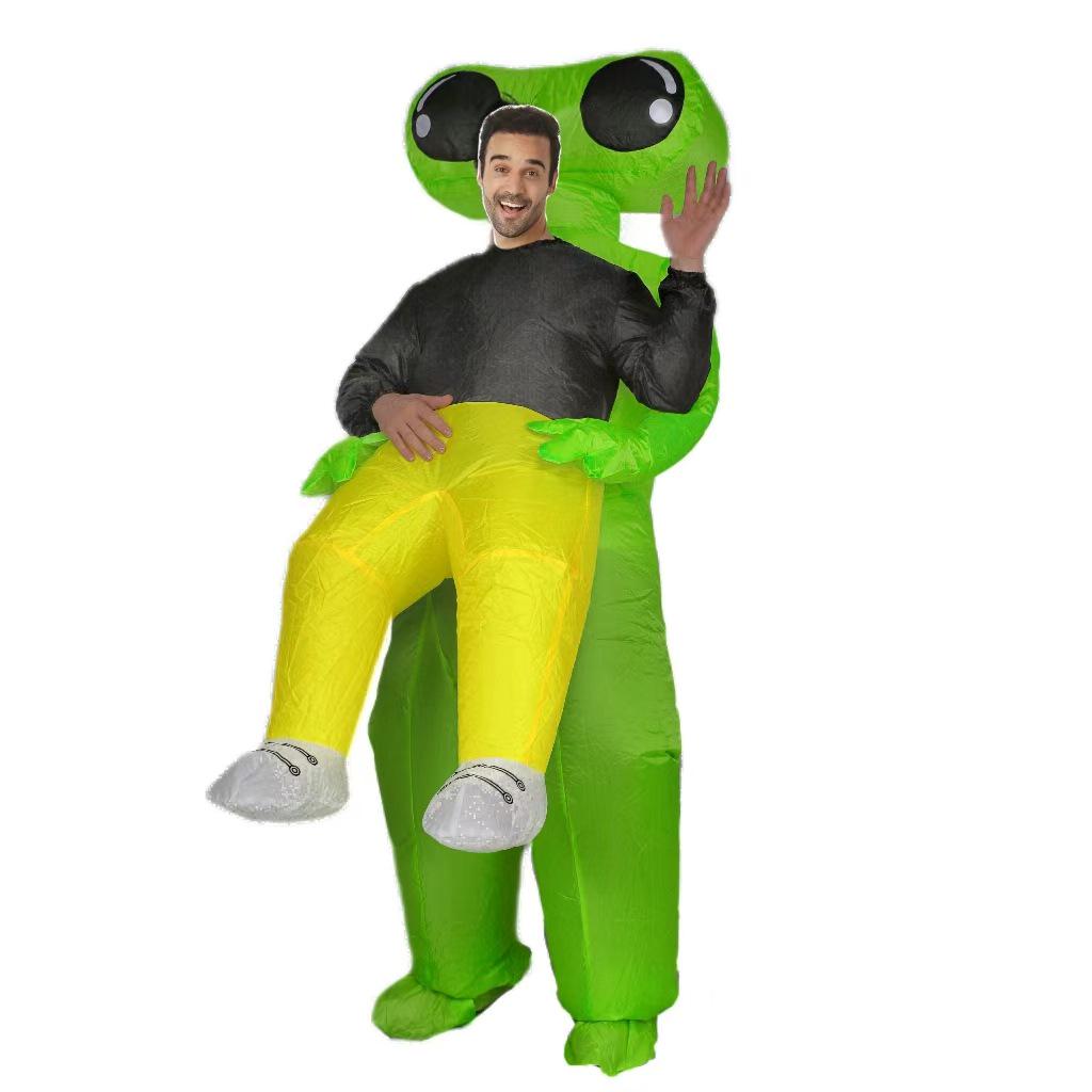 Rolig utomjording med stora ögon uppblåsbar kostym för Halloweenfester