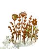 Rusted Black Metal Wildflower Garden Ornament - Decorative Courtyard Piece