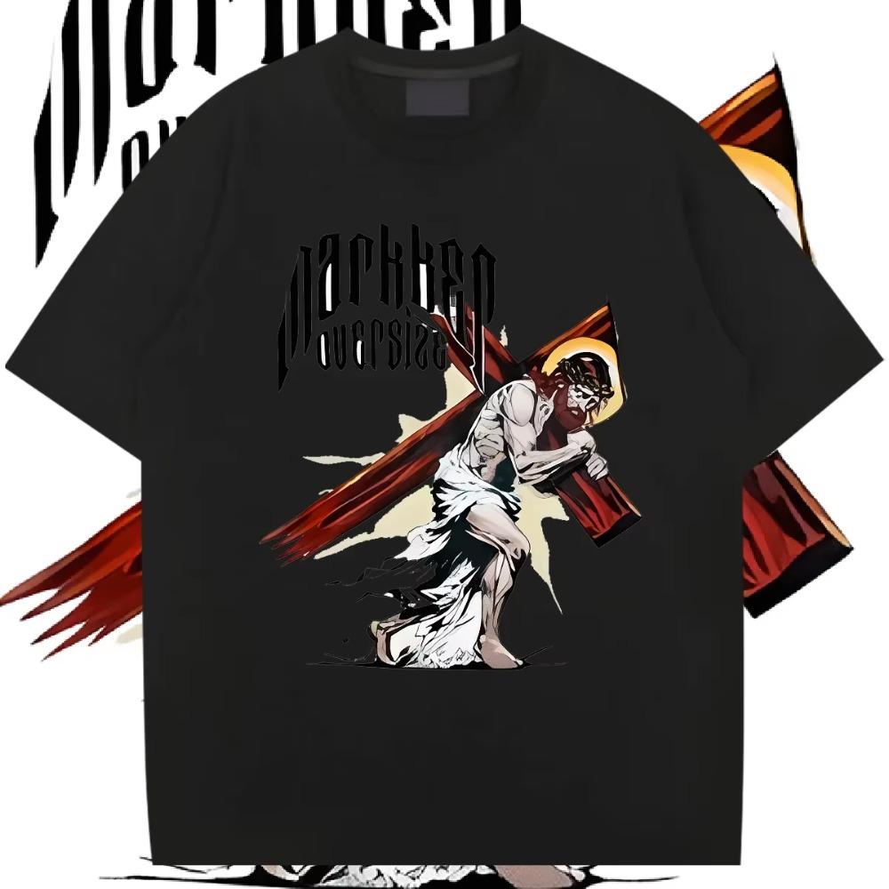 

Short Sleeve Loose For Men Humor Tshirt Kaisan New 2024 Hot Sale Graphic Printing T-shirt Breathable O-Neck Customization Clothe S чорний