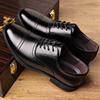 Men'S Leather Shoes Leather Breathable Business Dress Three Joint Men'S Shoes Leather Shoes Versatile Non-Slip Soft-Soled Shoes Men