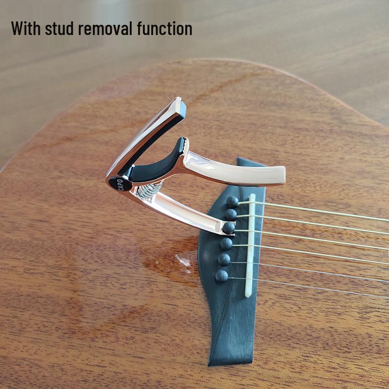 Zinc Alloy Dual-Function Capo: Electroplated Tone Changing Clip for Acoustic & Electric Guitars