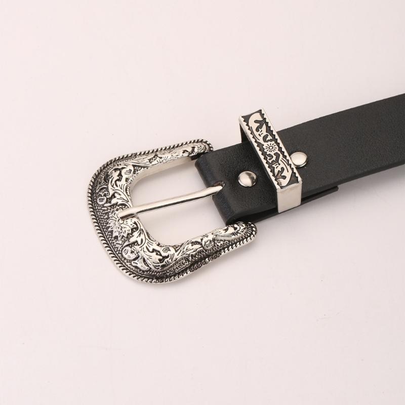 Teens Women Wide PU Belt Jeans Wear Resistant Belt for Dress Skirt Decors