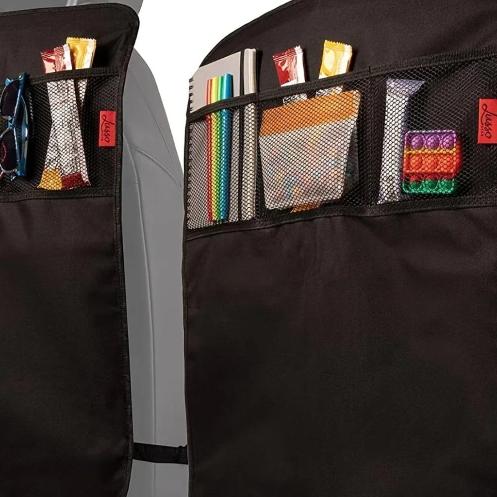 Back Seat Cover for Kids with 3 Pocket Storage Organizer, Waterproof Kick Mats Backseat Protector, Car Seat Back Protectors