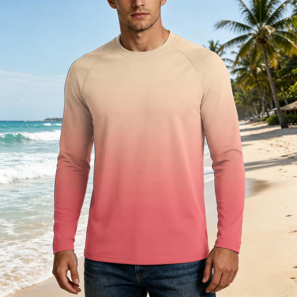Herren Langarm UPF50+ Sonnenschutzshirt Leicht Atmungsaktiv Schnelltrocknend Outdoor Freizeit Oberteil für Sommeraktivitäten