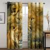 3D Digital Print Cheap Custom Animal Lion Tiger Two Thin Window Curtains for Living Room Bedroom Decor 2 Pieces