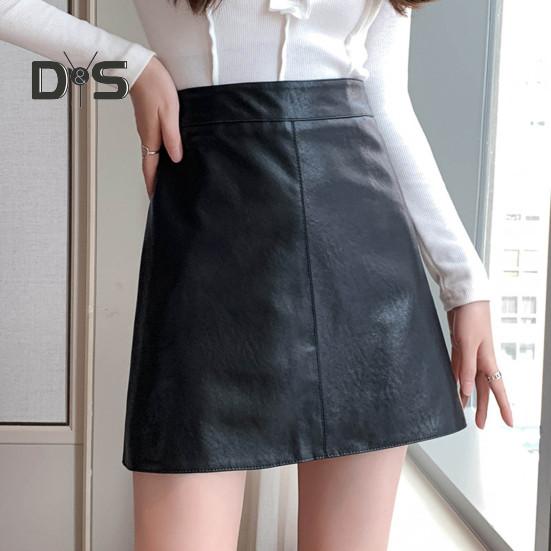 

Женская юбка из искусственной кожи А-силуэта, облегающая, с высокой талией, мягкая, гладкая, двухслойная внутренняя подкладка, устойчивая к воздействию внешней среды, однотонная женская мини-юбка M чёрный