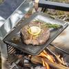 BUNDOK Extra Thick Iron 6mm with 26 X Storage Black BD-478 Plate, Thick, Lid, Grill, 18cm, Bag, Camping, Bonfire,