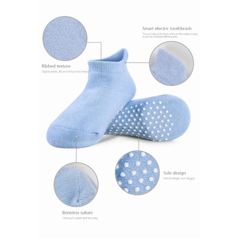 6 Pairs Socks Set Non-slip Baby Socks Boys And Girls Different Color Chosen Fitted 0 To 36 Months Baby Four Season Socks